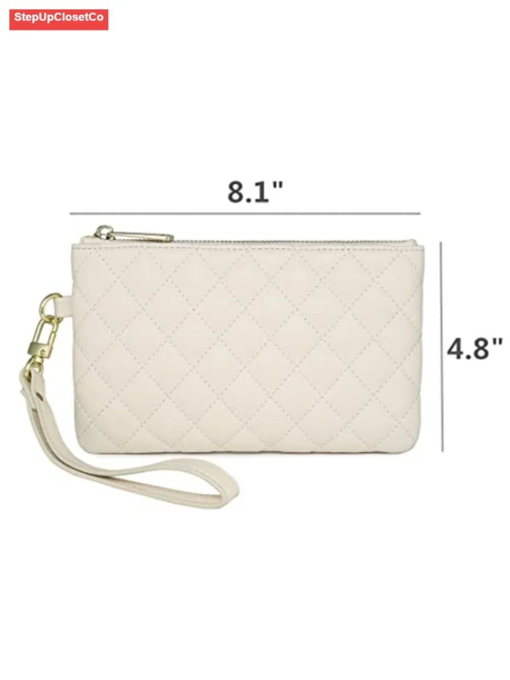 Genuine Leather Wristlet Pouch Zip Clutch Bag with Card Slots Phone Purse